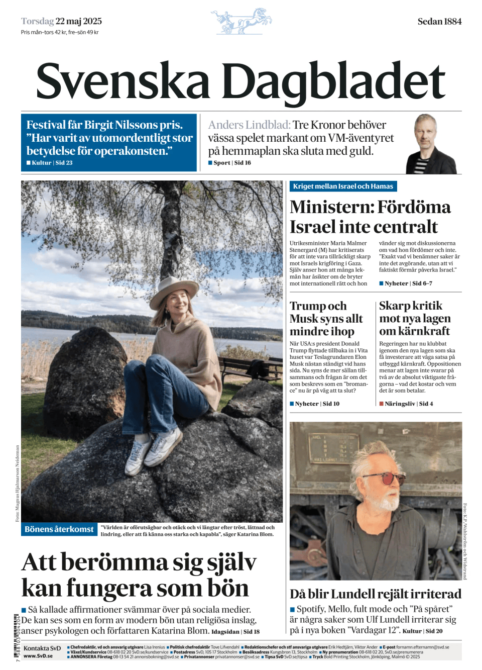 Prima-pagina-Svenska Dagbladet-edizione-di-oggi-20250522